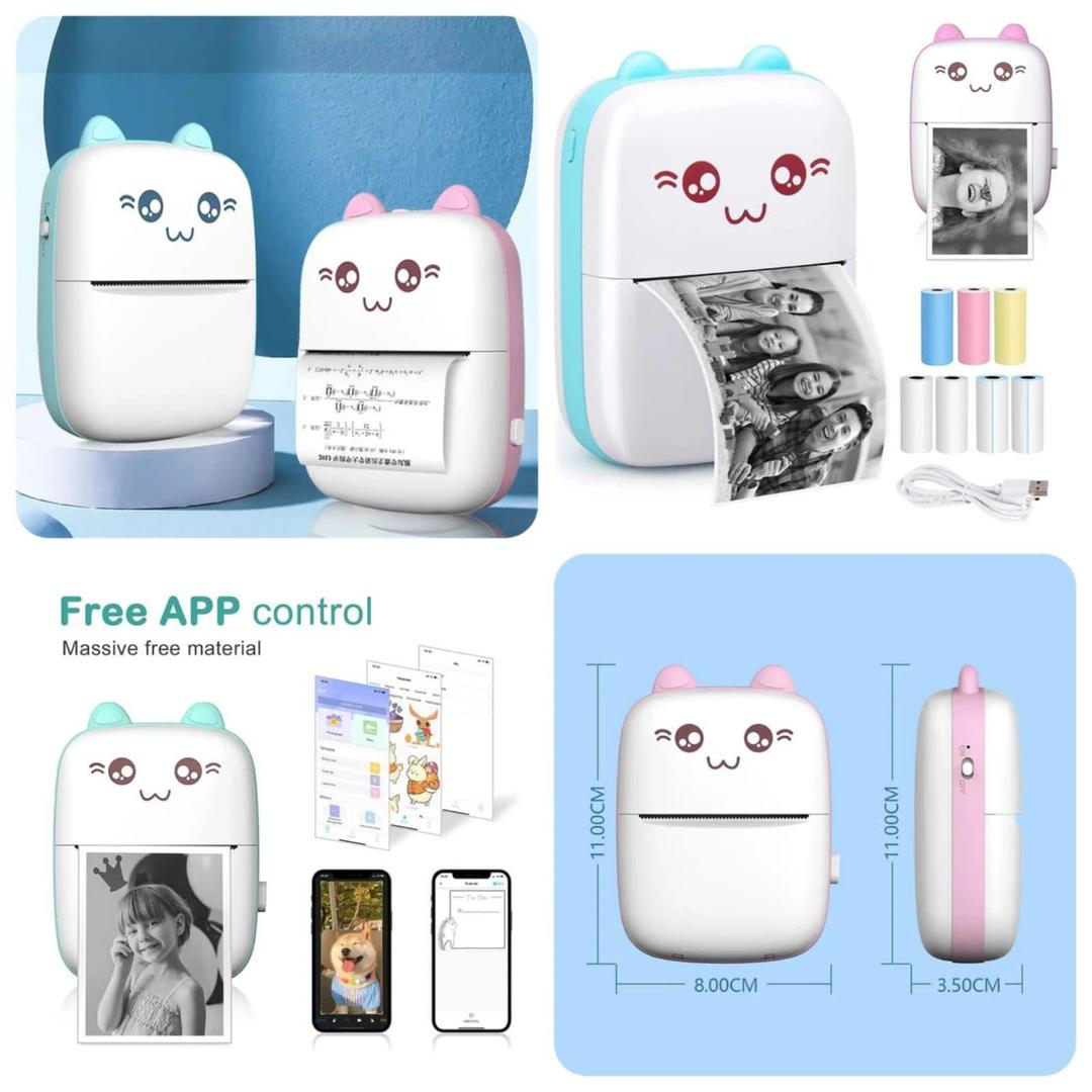 Bluetooth Mini Cat Pocket Printer for Photos, Notes & Stickers