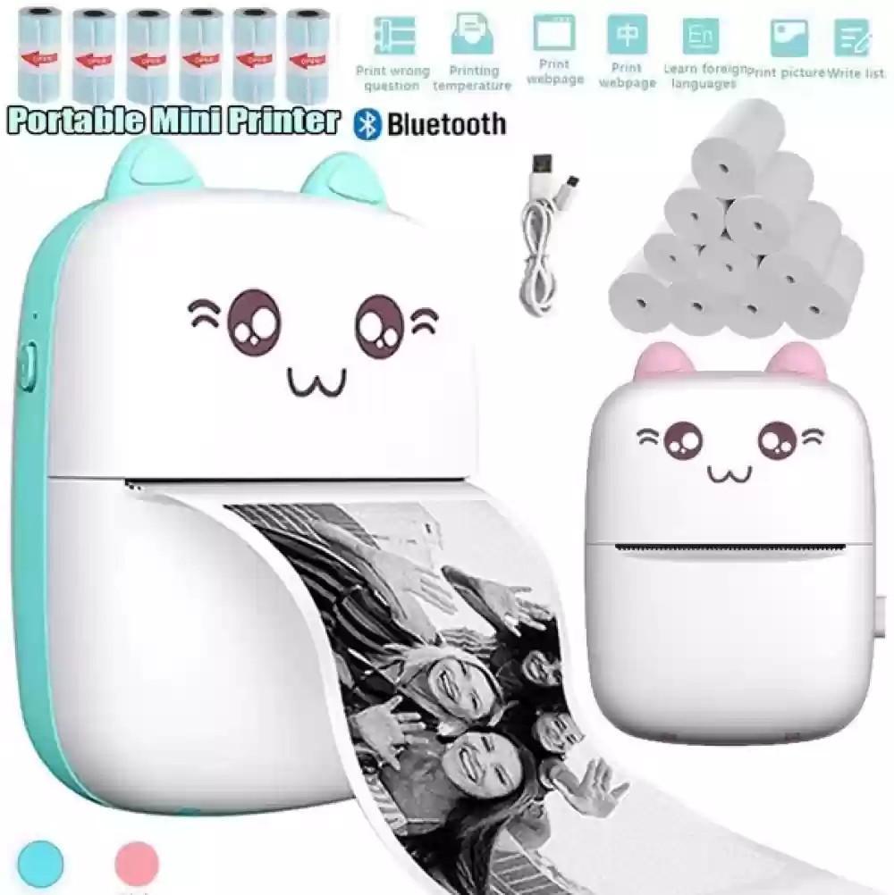 Bluetooth Mini Cat Pocket Printer for Photos, Notes & Stickers